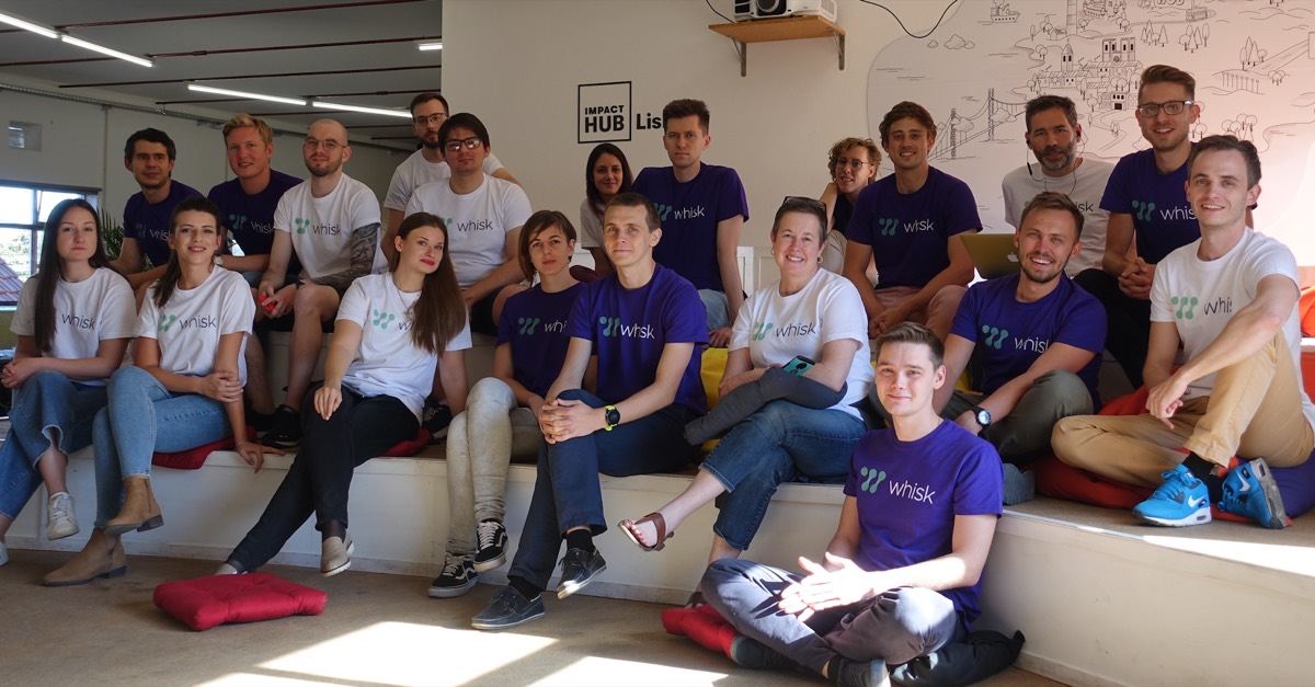 Whisk team in purple shirts at the Lisbon offsite